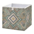 thumbnail image 1 of Foldable Fabric Storage Bin Home Cubes Clothing Organizer Bins Large Collapsible Box Basket for Home Organizer Intricate Brown Batik Pattern, 1 of 7