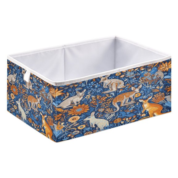 Foldable Fabric Storage Bin Home Cubes Clothing Organizer Bins Large Collapsible Box Basket for Home Organizer Kangaroos and Koalas Animals