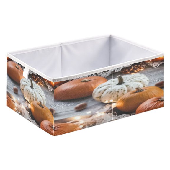 Foldable Fabric Storage Bin Home Cubes Clothing Organizer Bins Large Collapsible Box Basket for Home Organizer Lace and Autumn Decorations