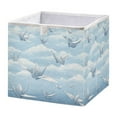 thumbnail image 1 of Foldable Fabric Storage Bin Home Cubes Clothing Organizer Bins Large Collapsible Box Basket for Home Organizer Light Blue Paper Cranes, 1 of 7