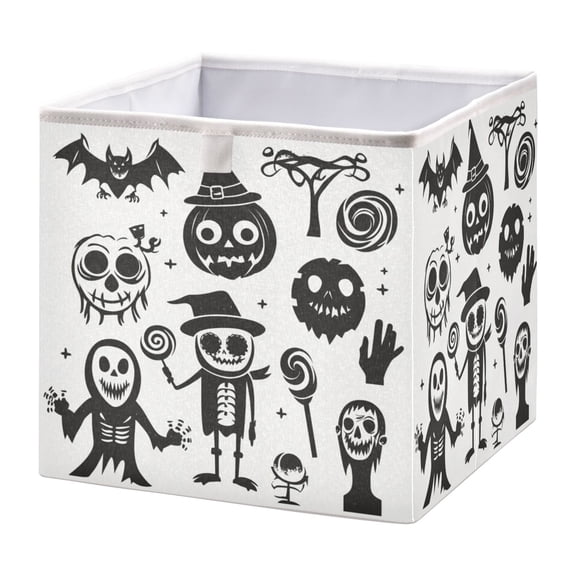 Foldable Fabric Storage Bin Home Cubes Clothing Organizer Bins Large Collapsible Box Basket for Home Organizer Logo with Various Halloween