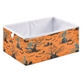 thumbnail image 1 of Foldable Fabric Storage Bin Home Cubes Clothing Organizer Bins Large Collapsible Box Basket for Home Organizer Orange Background with Skeletons, 1 of 7