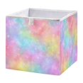 thumbnail image 1 of Foldable Fabric Storage Bin Home Cubes Clothing Organizer Bins Large Collapsible Box Basket for Home Organizer Pastel Rainbow Tie-dye, 1 of 7