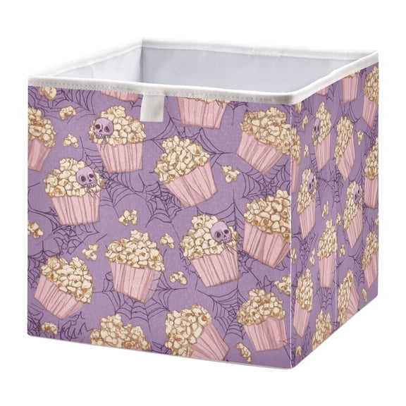 Foldable Fabric Storage Bin Home Cubes Clothing Organizer Bins Large Collapsible Box Basket for Home Organizer Pastel Violet Popcorn