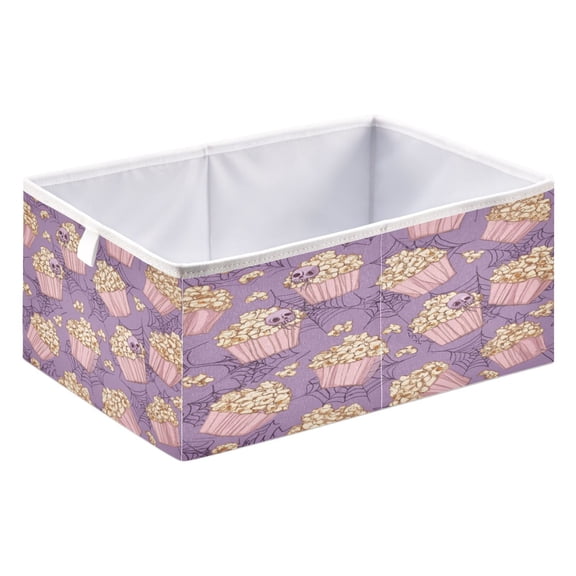 Foldable Fabric Storage Bin Home Cubes Clothing Organizer Bins Large Collapsible Box Basket for Home Organizer Pastel Violet Popcorn