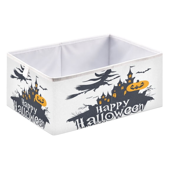Foldable Fabric Storage Bin Home Cubes Clothing Organizer Bins Large Collapsible Box Basket for Home Organizer Spooky Halloween
