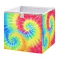 thumbnail image 1 of Foldable Fabric Storage Bin Home Cubes Clothing Organizer Bins Large Collapsible Box Basket for Home Organizer Tie-dyed Colorful Spiral Pattern, 1 of 7