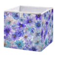 thumbnail image 1 of Foldable Fabric Storage Bin Home Cubes Clothing Organizer Bins Large Collapsible Box Basket for Home Organizer Watercolor Blue-purple Flowers, 1 of 7