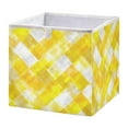 thumbnail image 1 of Foldable Fabric Storage Bin Home Cubes Clothing Organizer Bins Large Collapsible Box Basket for Home Organizer Yellow and White Checkered Squares, 1 of 7