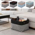 thumbnail image 1 of Foldable Fabric Storage Bin - Large-Capacity Organizer for Clothes/Toys/Gifts, Soft Collapsible Storage Basket for Home Use, Durable Washable Fabric with Reinforced Handles, 15*11*9in, Gray, 1 of 7