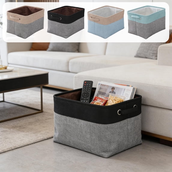 Foldable Fabric Storage Bin - Large-Capacity Organizer for Clothes/Toys/Gifts, Soft Collapsible Storage Basket for Home Use, Durable Washable Fabric with Reinforced Handles, 15*11*9in, Gray