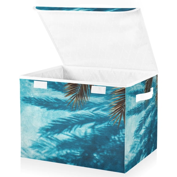 Foldable Fabric Storage Bin With Handle Collapsible Basket Box Storage With Lid Organizer A Swmming Pool