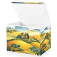 thumbnail image 1 of Foldable Fabric Storage Bin With Handle Collapsible Basket Box Storage With Lid Organizer A Tuscany Landscape, 1 of 7