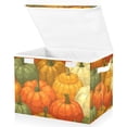 thumbnail image 1 of Foldable Fabric Storage Bin With Handle Collapsible Basket Box Storage With Lid Organizer Autumn Pumpkins, 1 of 7