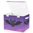 thumbnail image 1 of Foldable Fabric Storage Bin With Handle Collapsible Basket Box Storage With Lid Organizer Black Bat, 1 of 7