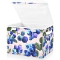 thumbnail image 1 of Foldable Fabric Storage Bin With Handle Collapsible Basket Box Storage With Lid Organizer Blue Berry Painting, 1 of 7