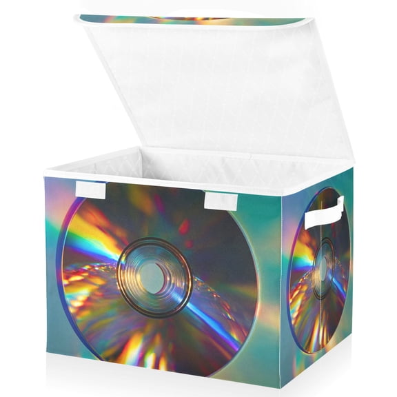 Foldable Fabric Storage Bin With Handle Collapsible Basket Box Storage With Lid Organizer Creating