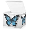 thumbnail image 1 of Foldable Fabric Storage Bin With Handle Collapsible Basket Box Storage With Lid Organizer Flat Design Butterfly, 1 of 7