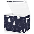thumbnail image 1 of Foldable Fabric Storage Bin With Handle Collapsible Basket Box Storage With Lid Organizer Ghosts, 1 of 7