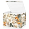 thumbnail image 1 of Foldable Fabric Storage Bin With Handle Collapsible Basket Box Storage With Lid Organizer Leaves Berries, 1 of 7