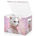 thumbnail image 1 of Foldable Fabric Storage Bin With Handle Collapsible Basket Box Storage With Lid Organizer Noble, 1 of 7