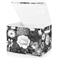 thumbnail image 1 of Foldable Fabric Storage Bin With Handle Collapsible Basket Box Storage With Lid Organizer Rose, 1 of 7