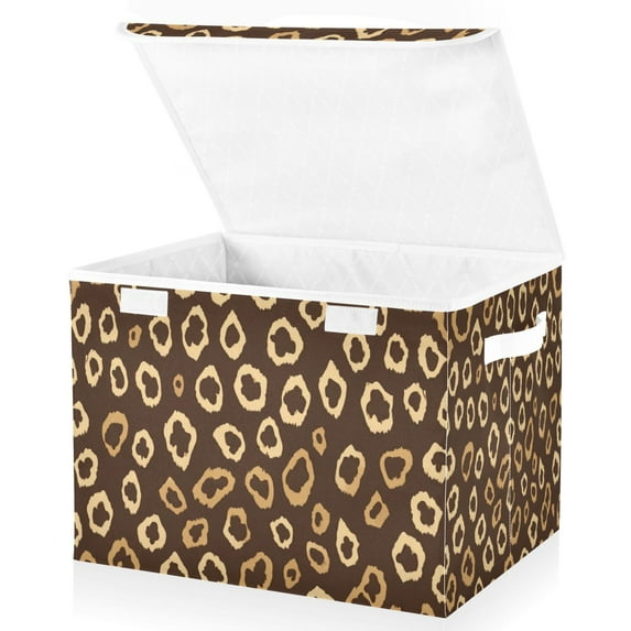 Foldable Fabric Storage Bin With Handle Collapsible Basket Box Storage With Lid Organizer Simple Design