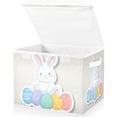 thumbnail image 1 of Foldable Fabric Storage Bin With Handle Collapsible Basket Box Storage With Lid Organizer Sticker Design Of An Easter Bunny, 1 of 7