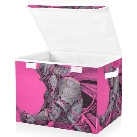 Foldable Fabric Storage Bin With Handle Collapsible Basket Box Storage With Lid Organizer The Soidler