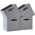 thumbnail image 1 of Foldable Fabric Storage Bins Cubes, 13x15x13 Inch Kallax Cubby Bins with Dual Handles, Dim Gray, 4 Pack, 1 of 14