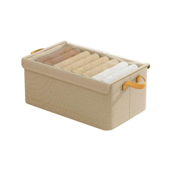 Foldable Fabric Storage Box - 18.5x11x7.9in Large Capacity Organizer for Wardrobe