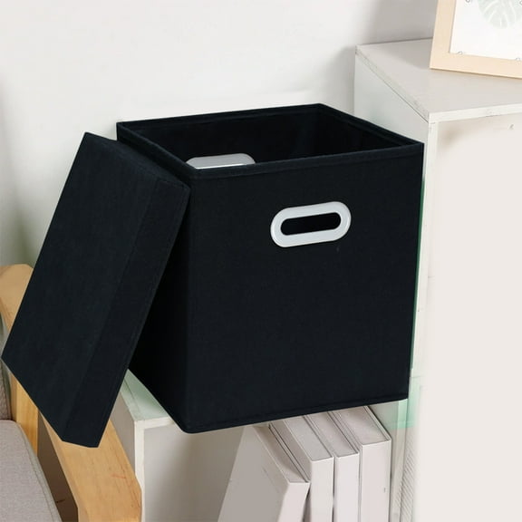 Foldable Fabric Storage Box Drawer Organizer with Lid for Clothing Toys Household Items Closet and Living Space Organization