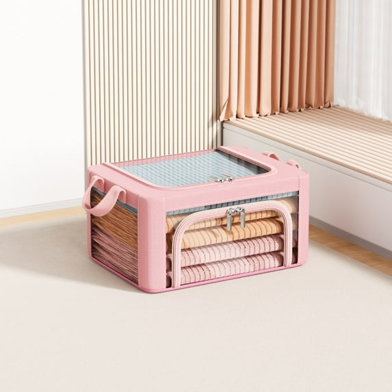 Foldable Fabric Storage Box - Large Capacity Clothes & Quilt Organizer Container - Heavy Duty Collapsible Storage Bin for Home Organization - Available in 3 Sizes