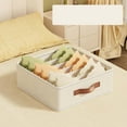 thumbnail image 1 of Foldable Fabric Storage Box - Underwear Organizer Drawer, Multi-Compartment Drawer Compartment Organizer for Socks/Bras/Ties, Collapsible Design for Closet/Dresser (12x6x4in), 1 of 7