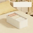 thumbnail image 1 of Foldable Fabric Storage Box - Underwear Organizer Drawer, Multi-Compartment Drawer Compartment Organizer for Socks/Bras/Ties, Collapsible Design for Closet/Dresser (12x6x4in), 1 of 6