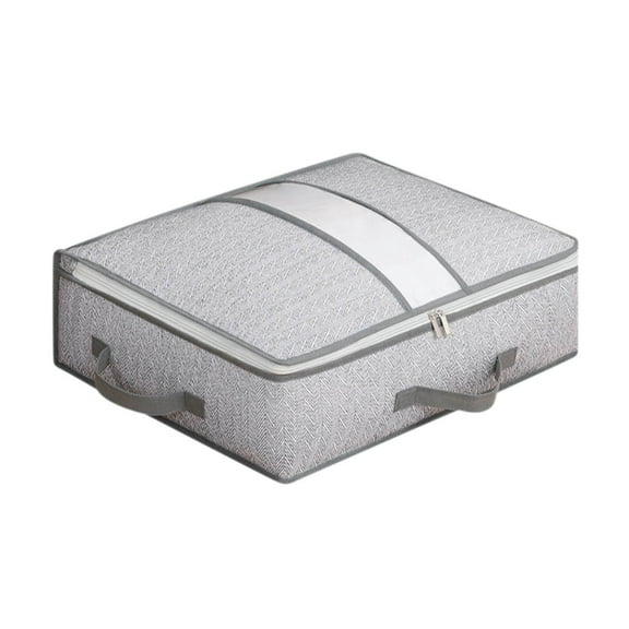 Foldable Fabric Storage Box with Window & Lid | Drawer Style Organizer for Clothes, Sweaters & Pants | Stackable Under Bed & Closet Storage Container | Large Capacity Non-Woven Fabric Box