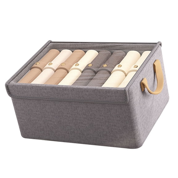 Foldable Fabric Storage Box with Lid for Clothes and Toy Space Saving Garments Organiser Home Organization Accessories