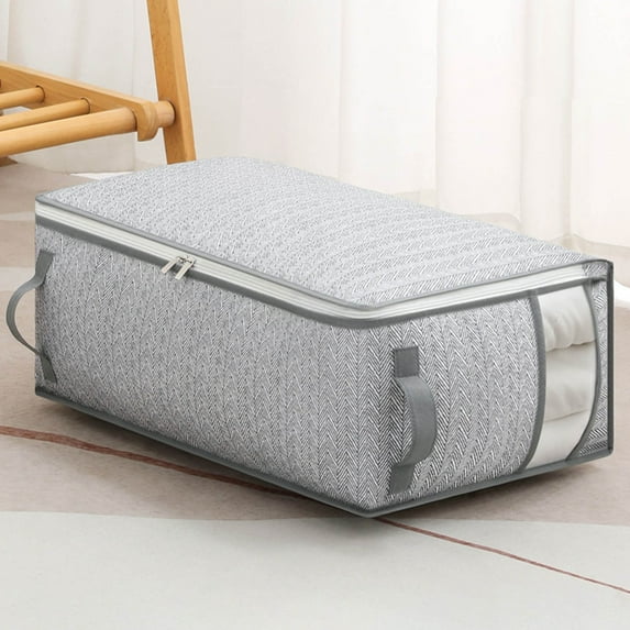 Foldable Fabric Storage Box with Window Lid for Sweaters Pants Quilts and Bedroom Organization
