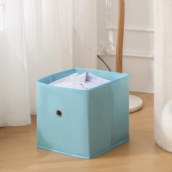 Foldable Fabric Storage Cube, Collapsible Storage Bin, Cube Organizer Basket with Handle, Open Storage Box for Home, Closet, Nursery, Office, Multi-Color Options