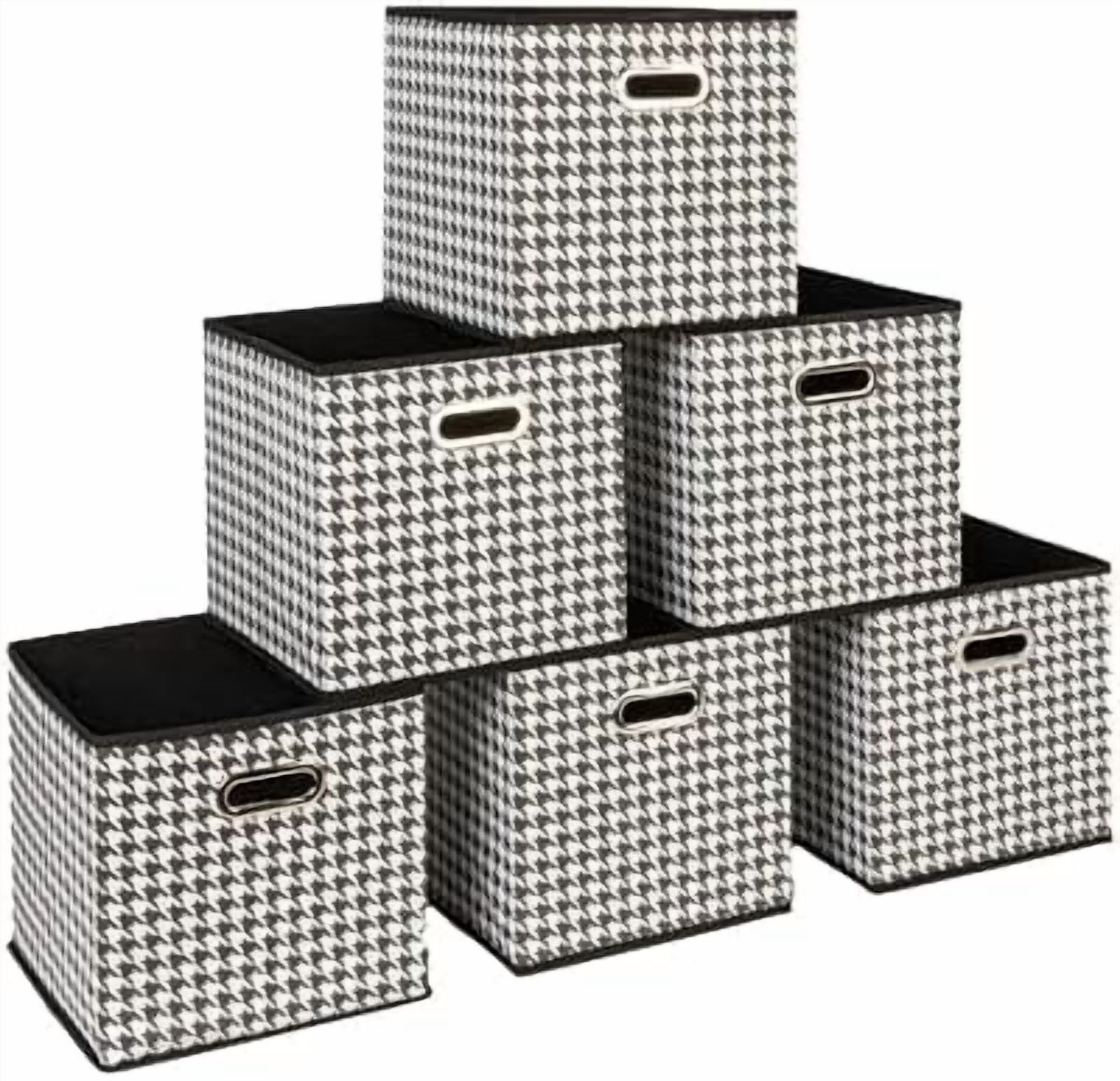 Foldable Fabric Storage Cubes 6-Pack – 11x11x11 Stackable Non-Woven ...