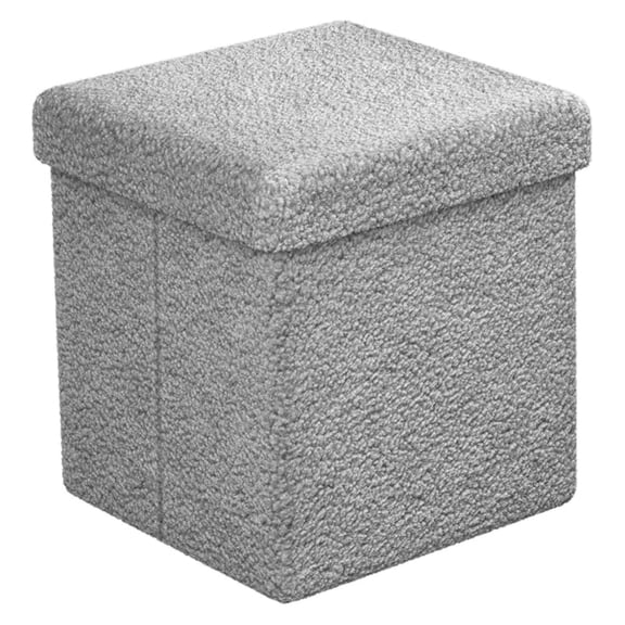 Foldable Fabric Storage Ottoman - 15 Inch Cube - Multipurpose Cozy Ottoman, Foot Rest, Sofa Storage, Bedroom, Stool