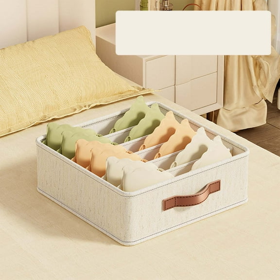 Foldable Fabric Underwear Storage Box Organizer with Compartments for Closet Drawer Organization and Space Saving for Dorm Room Essentials and Home Bedroom Storage Solutions Akmoler