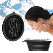Viviyoo Face Bowl for Ice with Built-in Ice Tray   Collapsible Silicone Facial Ice Bath Bowl for Cold Plunge Therapy, Skin Tightening & Acne Relief   Portable Spa Tool for Home & Travel, Black