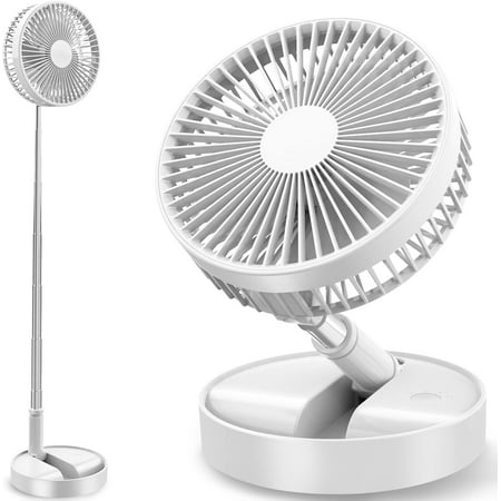 Foldable Fan, Oscillating 4 Speed Portable Fan Adjustable Height 14”–40"