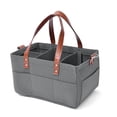 thumbnail image 1 of Foldable Felt Diaper Caddy Organizer, Large Nursery Storage Tote Bag with Removable Inserts, Portable Baby Essentials Bag for Changing Table, Car Travel and Home Use, 1 of 6