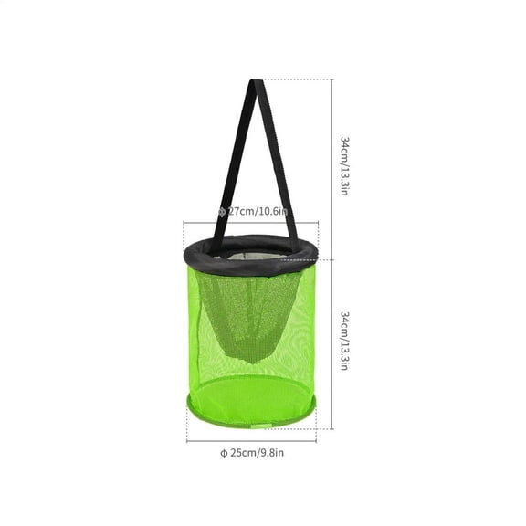 Foldable Fish Trap Basket Wire Mesh Portable Prawn Cage Dip Net for Outdoor Fishing