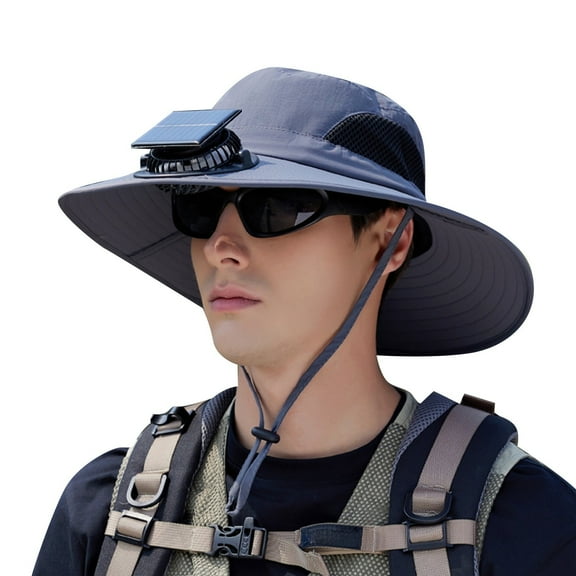 Foldable Fisherman Bucket Hat - Lightweight Quick Dry Sun Hat Solar Fan Bucket Hat For Men Women Wide Brim Sun Outdoor Summer Hiking Fishing Beach Travel Shield