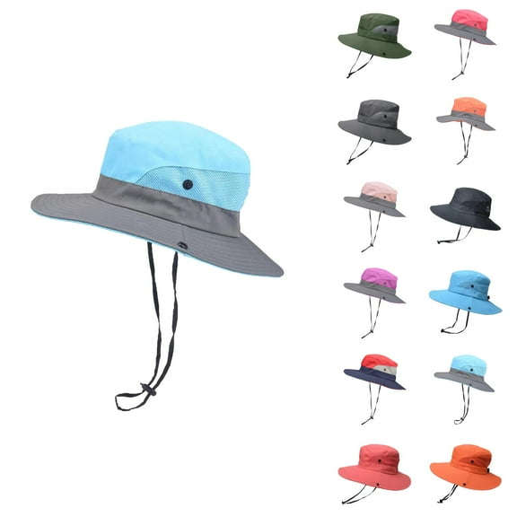 Foldable Fisherman Bucket Hat - Packable Quick Dry Sun Hat Travel Sun Hats For Women Men Summer Hat Wide Brim Packable Cowboy Hat Hiking Fishing Hats