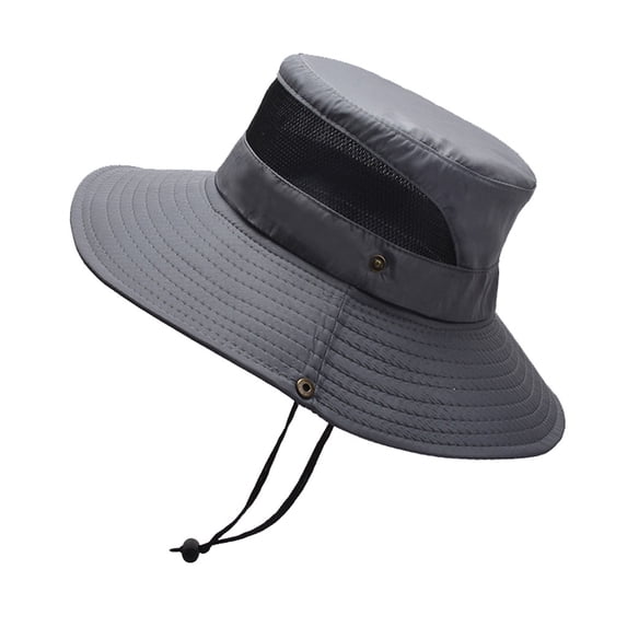 Foldable Fisherman Hat for Men Breathable Mesh Sun Hat Foldable Outdoor Cap Lightweight Summer Wear by Gbobgt Dark Gray One Size