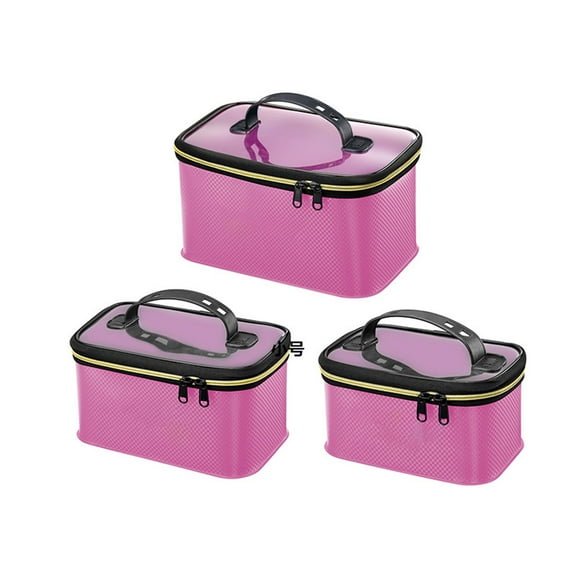 Foldable Fishing Bucket 1PC,Live Fish Container10.63x6.69x5.91in,Material Portable Storage Box for Catch Transport Fishing Gear Accessory(Pink)